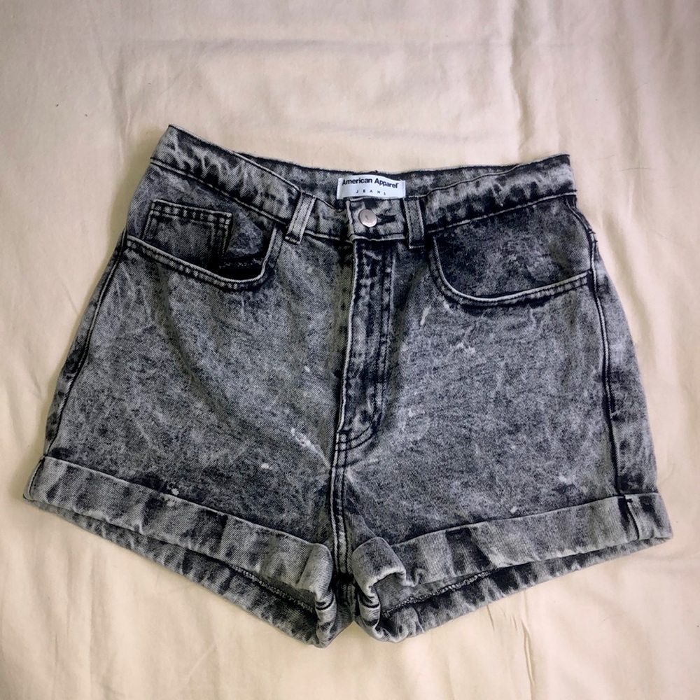 American Apparel Acid Denim Shorts